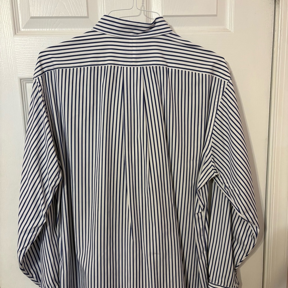 Jos. A. Bank Navy and White Stripe Dress Shirt - Picture 9 of 10